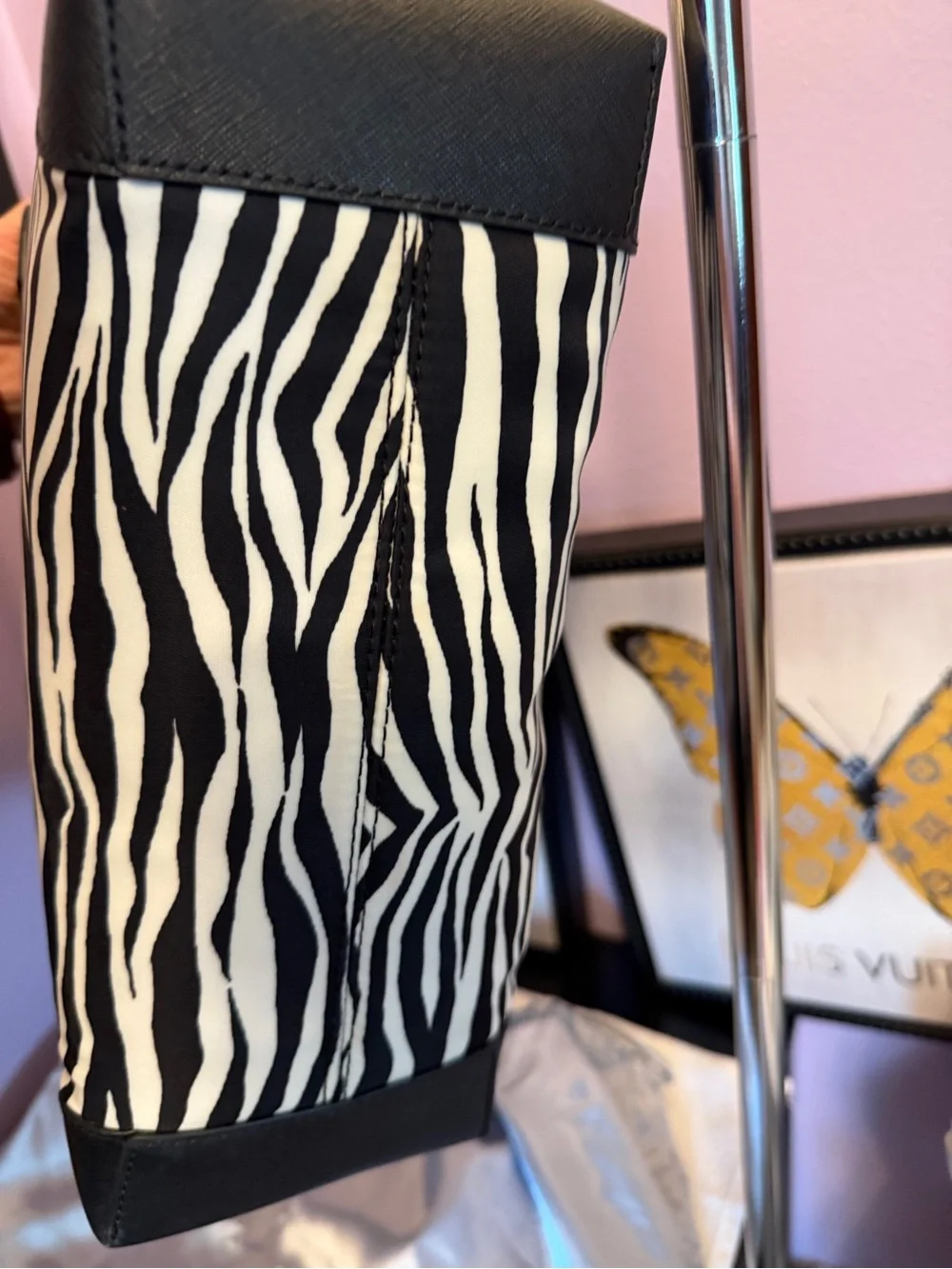 Michael Kors Black & White Zebra Print Tote Bag NWT
